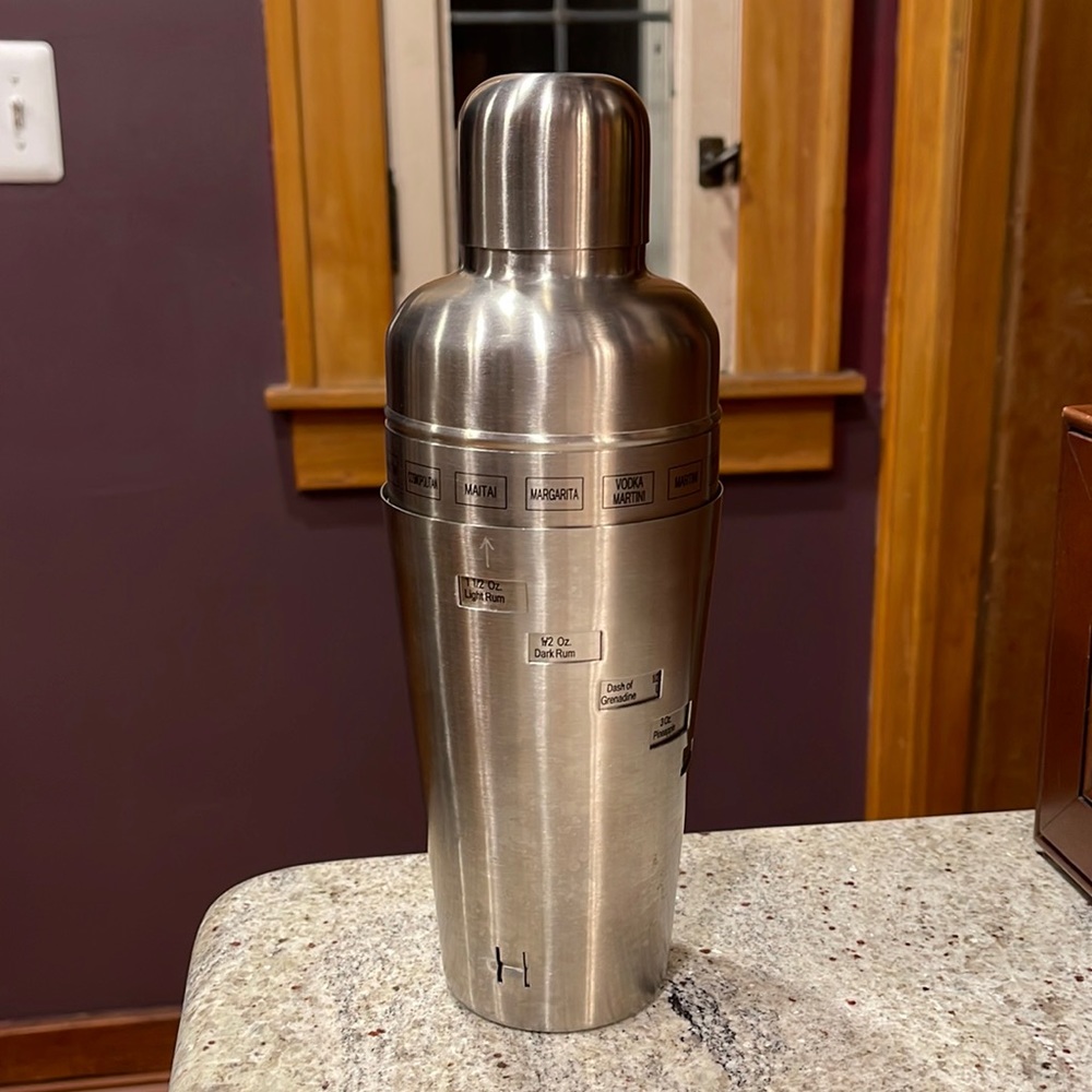 Restoration Hardware Cocktail Shaker with Dial Drink Recipes